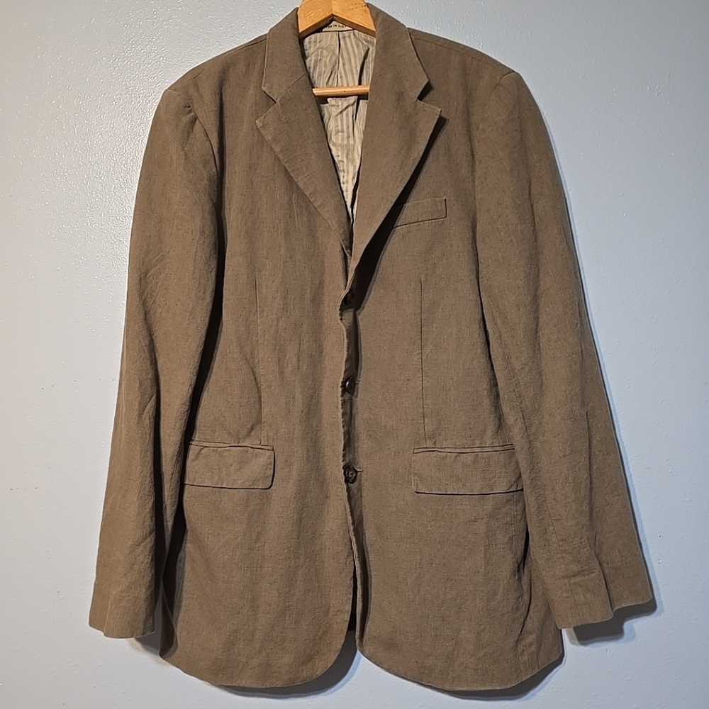Bananas Republic Linen Blend Men's Brown Blazer Size 42L